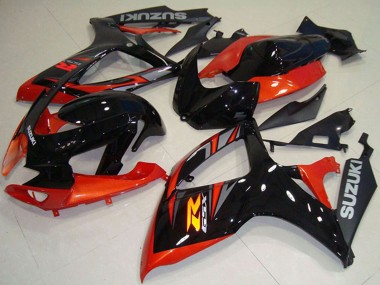 Carénage Moto Suzuki GSXR 750 2006-2007 - Orange Noir Brillant