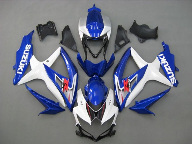 Carénage Moto Suzuki GSXR 750 2008-2010 - Blanc Argent Bleu Noir