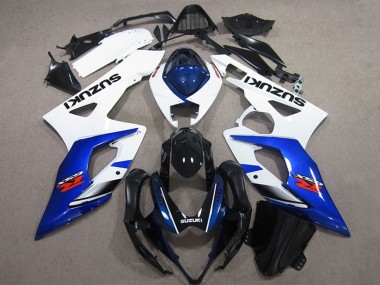 Kits Carénage Moto ABS Suzuki GSXR 1000 2005-2006 - Blanc Bleu Noir Brillant