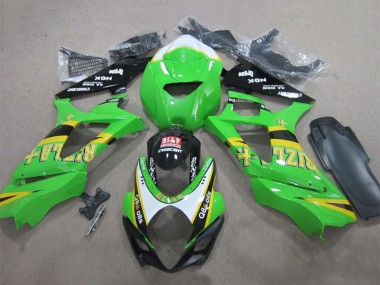 Carénages Moto Suzuki GSXR 1000 2007-2008 - Vert Blanc Jaune Noir Rizla Q8 Oils