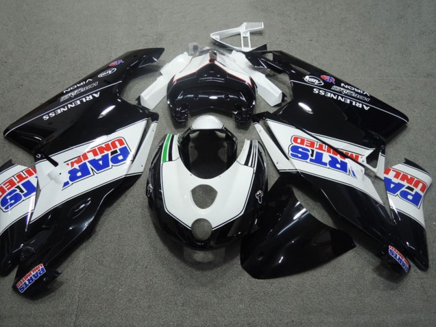 Carénages Moto Ducati 749 999 2003-2004 - Blanc Noir Brillant Parts Unlimited