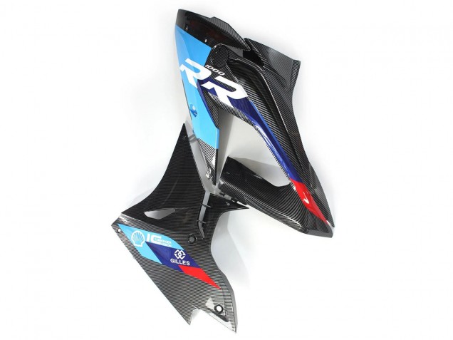 Carénages Moto BMW S1000RR 2015-2016 - Bleu Rouge Fibre de Carbone