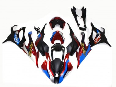 Carénages Moto BMW S1000RR 2019-2022 - Noir Bleu Rouge Or