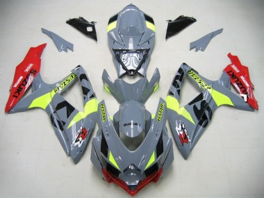 Carénages Moto GSXR750 K6 2006-2007 - Nardo Gris Vert Néon Rouge Ecstar